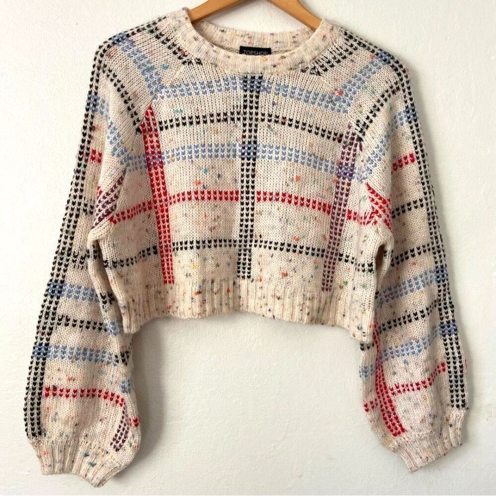 Topshop Check Pattern Sweater - Picture 6 of 12